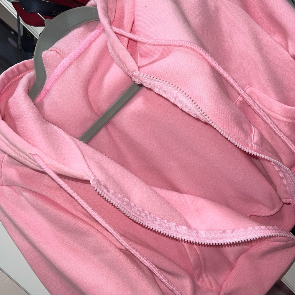 Pink Zip Up Crop Hoodie